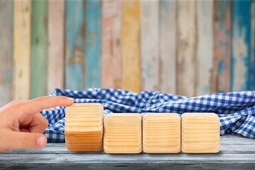 Transitioning to 2025 on wooden cubes, new year concept