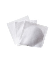 Naklejka premium Three white facial cleansing pads layered