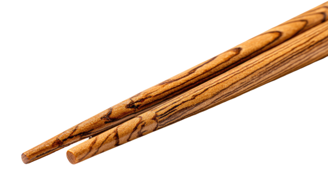Close-up of wooden chopsticks, showing the grain - Powered by Adobe