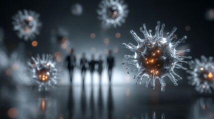 Embracing challenges: inspiring business goal setting for 2026. Pandemic virus. Ambitious goal setting: business minds crafting visionary plans for 2026. Invisible viruses. Biohazard virus.