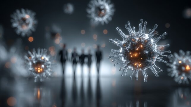 Embracing challenges: inspiring business goal setting for 2026. Pandemic virus. Ambitious goal setting: business minds crafting visionary plans for 2026. Invisible viruses. Biohazard virus.