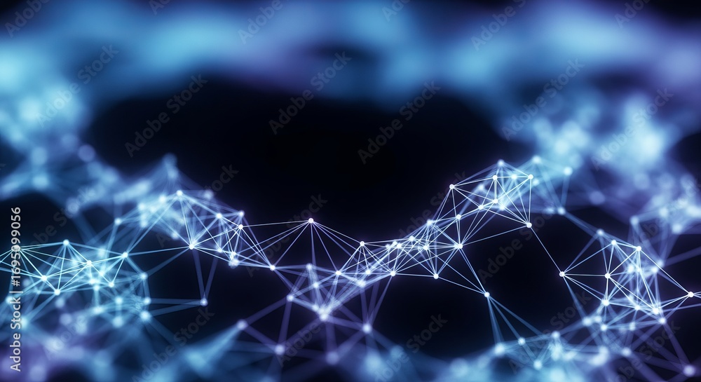 Fototapete network visualization: a captivating display of interconnected nodes and intricate lines, showcasing