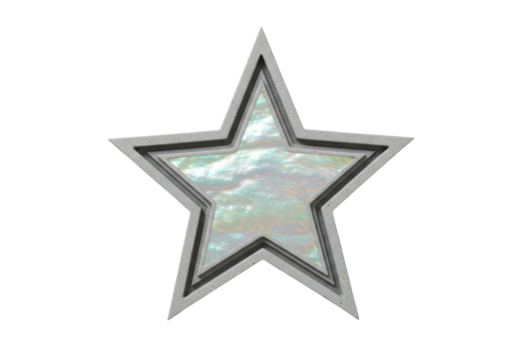 Isolated Iridescent Star Shaped Decorative Element, Decorative Motif, Artistic Detail, Isolated