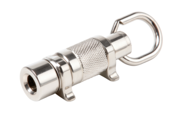 Stainless steel quick release hook, studio background, industrial use