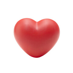 Fototapeta premium Red heart shape, smooth surface, 3D, isolated