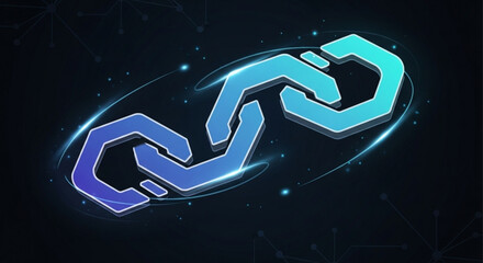 Polygon cryptocurrency logo with glowing effect on a dark background, representing blockchain technology and decentralization
