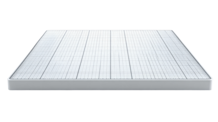 Square, light gray filter panel with grid