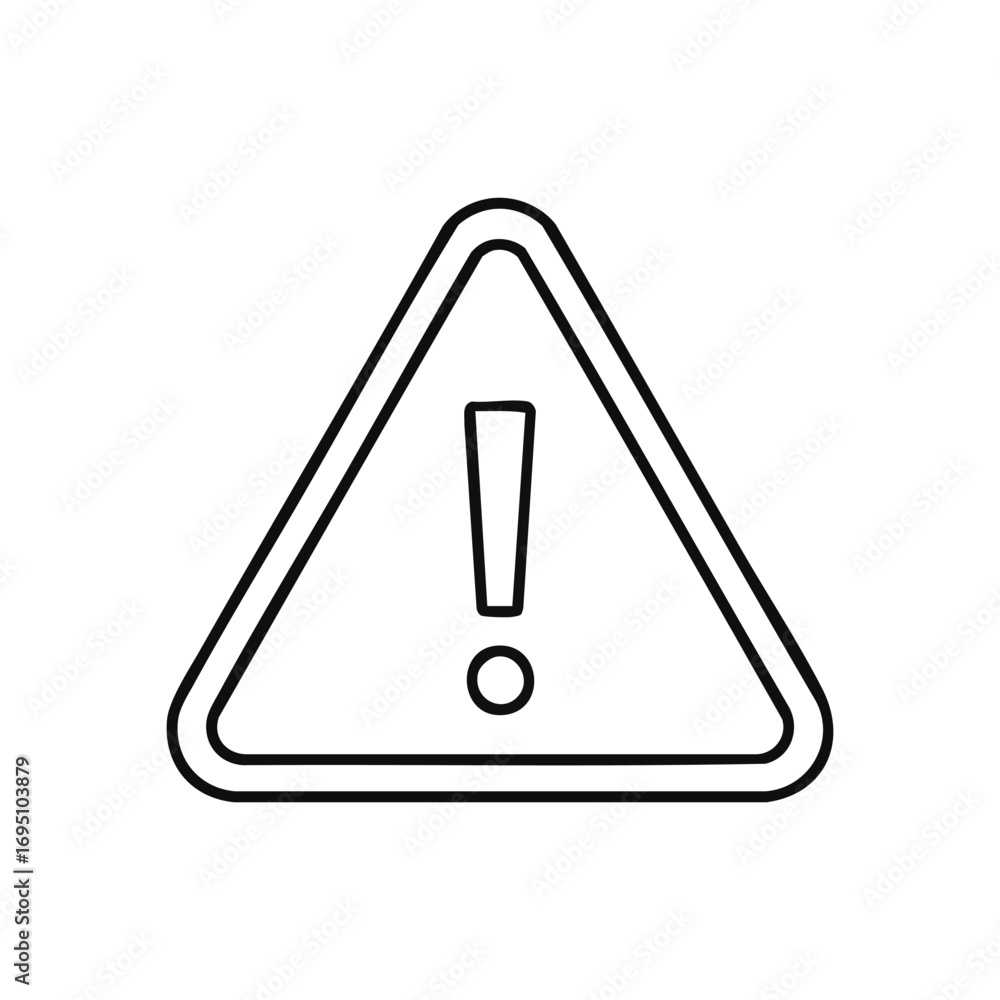 Poster warning exclamation triangle symbol. a clear geometric pictogram with an exclamation mark signifies 