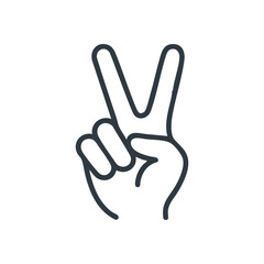 Peace and Victory Hand Symbol. A distinct human gesture displaying two upraised digits, forming a V shape. This iconic representation conveys ideas of tranquility, success, and positive affirmation,.