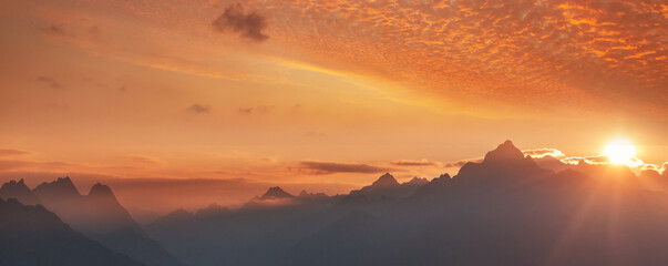 Mountains on sunrise