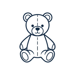 Minimalist Teddy Bear Drawing. A sweet, simple illustration of a classic plush toy. This charming graphic evokes feelings of warmth, comfort, and nostalgic memories of early years and enduring.
