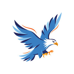 Majestic Blue Eagle Flying Vector. Dynamic illustration of a powerful avian creature soaring. This bold graphic design symbolizes freedom, ambition, and national pride.