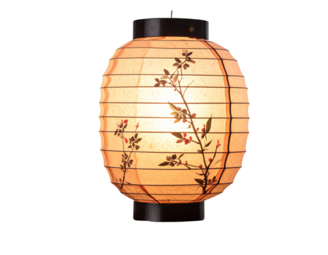 Decorative Paper Lantern with Floral Patterns Cutout PNG