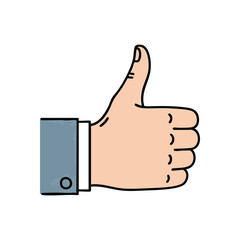 Positive Thumbs Up Hand Sign. A successful person's digit points skyward, symbolizing complete affirmation, accomplishment, and splendid endorsement. This clear motion expresses full satisfaction.