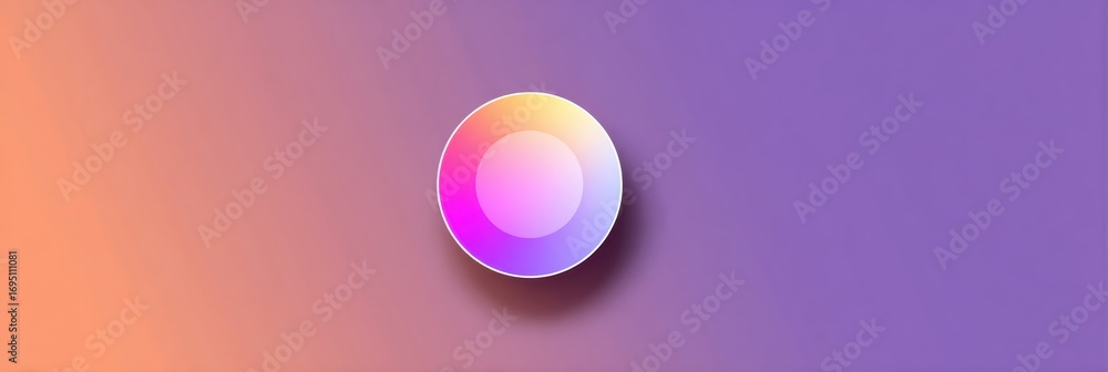 Poster colorful circular design with gradient shades creating a vibrant visual effect against a purple and 
