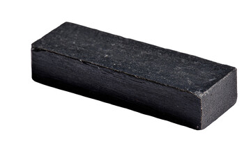 Black stone rectangular block studio shot, industrial background, construction material
