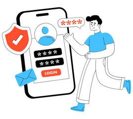 Modern design illustration of secure login