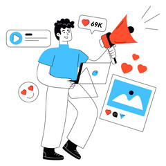 A perfect design illustration of social media promotion