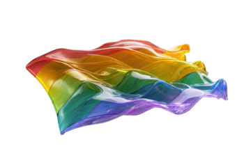 Pride flag, glossy, flowing, abstract