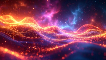 Fototapeta premium Abstract glowing waves of light