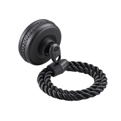 Black rope handle, studio shot, circular base, textured,  interior design