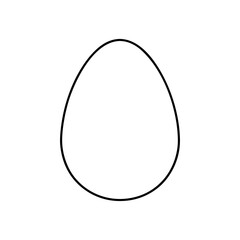 Simple outline drawing of an egg shape on transparent background