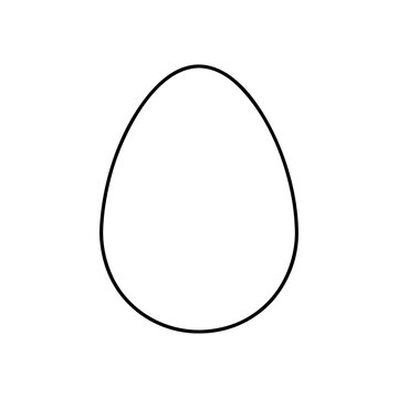 Simple outline drawing of an egg shape on transparent background