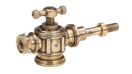 Ornate brass tap with intricate design