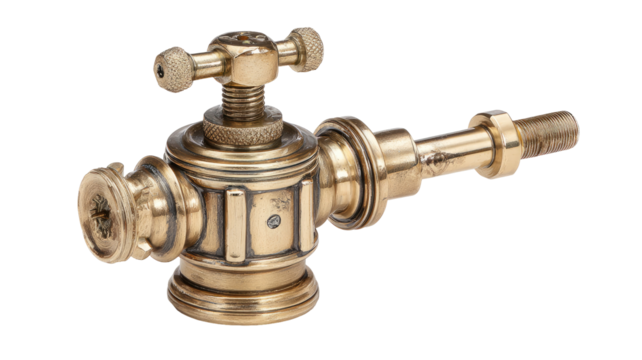 Ornate brass tap with intricate design