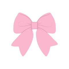 Cute pink bow. Vector illustration perfect for gift wrapping, holiday decor, fashion design, wedding invitations, holiday clip art and feminine accents. Vector isolated element.