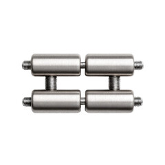 Two linked, cylindrical metal components