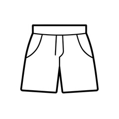 Outline drawing of a pair of shorts item on transparent background