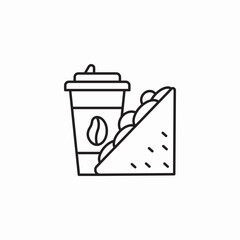 coffee and sandwich icon sign vector