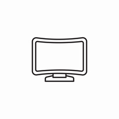 curved monitor screen icon sign vector