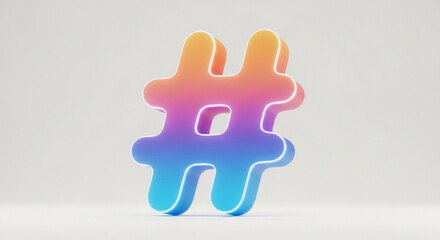 Obraz premium 3d rendering hashtag symbol concept of social media, trending topic and online marketing