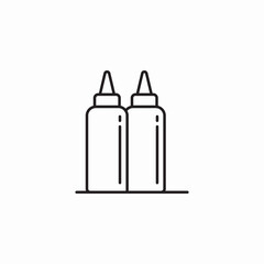 ketchup mustard bottles icon sign vector