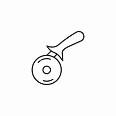 round pizza cutter icon sign vector