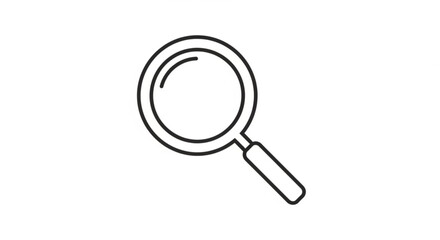 Magnifying glass icon for search, zoom, and investigation in finding information online