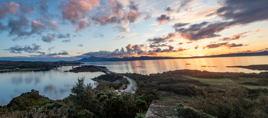 Sunset near the Skye bridge in Scotland