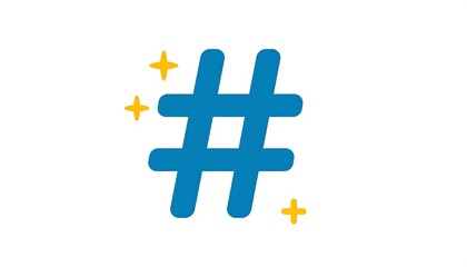Obraz premium Simple hashtag symbol with sparkle
