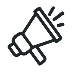 Announcement concept with a megaphone for effective communication. Vector outline illustration