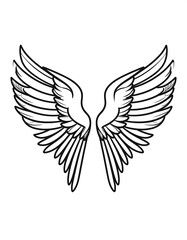 Obraz premium Elegant black and white angel wings