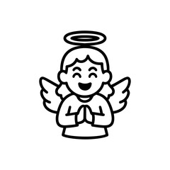 character emotion angel joy vector on white background
Vector icon character with emotion