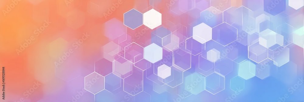 Poster colorful hexagonal pattern with soft gradients creating a vibrant background atmosphere for creative