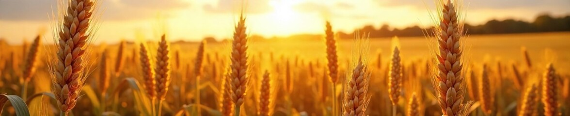 Golden corn stalks heavy with ripe ears stand tall in a vast field under a bright autumn sun, ready for harvest  The scene evokes abundance and the bounty of nature ,  seasonal,  food,  cereal crop