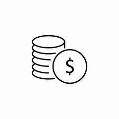 stack of coins icon sign vector