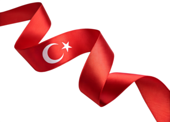 Turkey flag element design national independence day banner ribbon png

