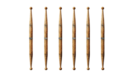 Set of metallic dental tools and an incense stick on a white background