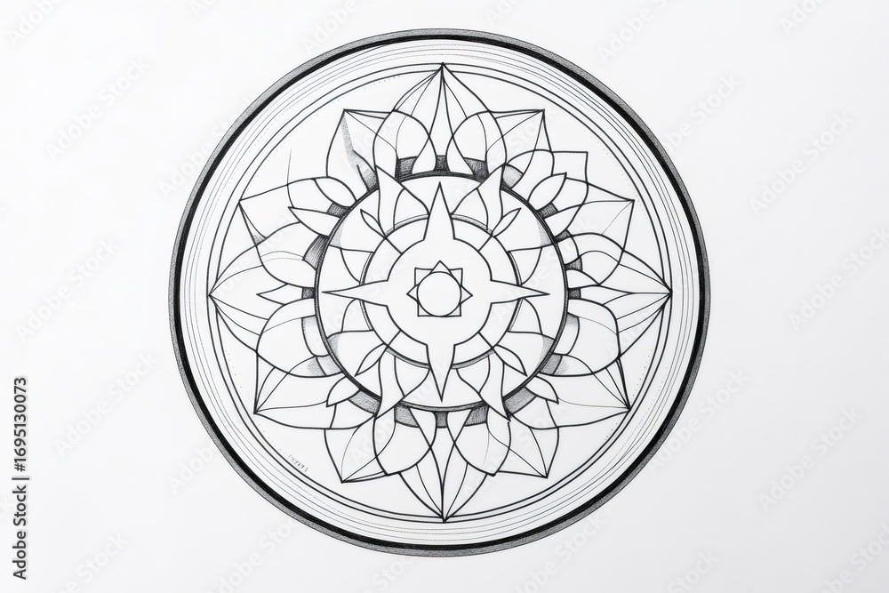 Aufkleber intricate lines and geometric patterns form a minimalist mandala, offering a captivating design suit