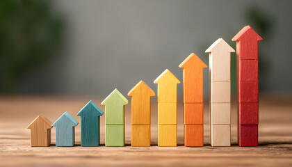 Homes in ascending order of the growth chart. Rising house prices. Growing rates of new construction, housing demand and real estate boom